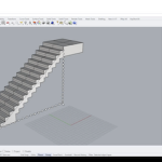 Screenshot of a Rhino3D interface showing the 3D modelling of a staircase.